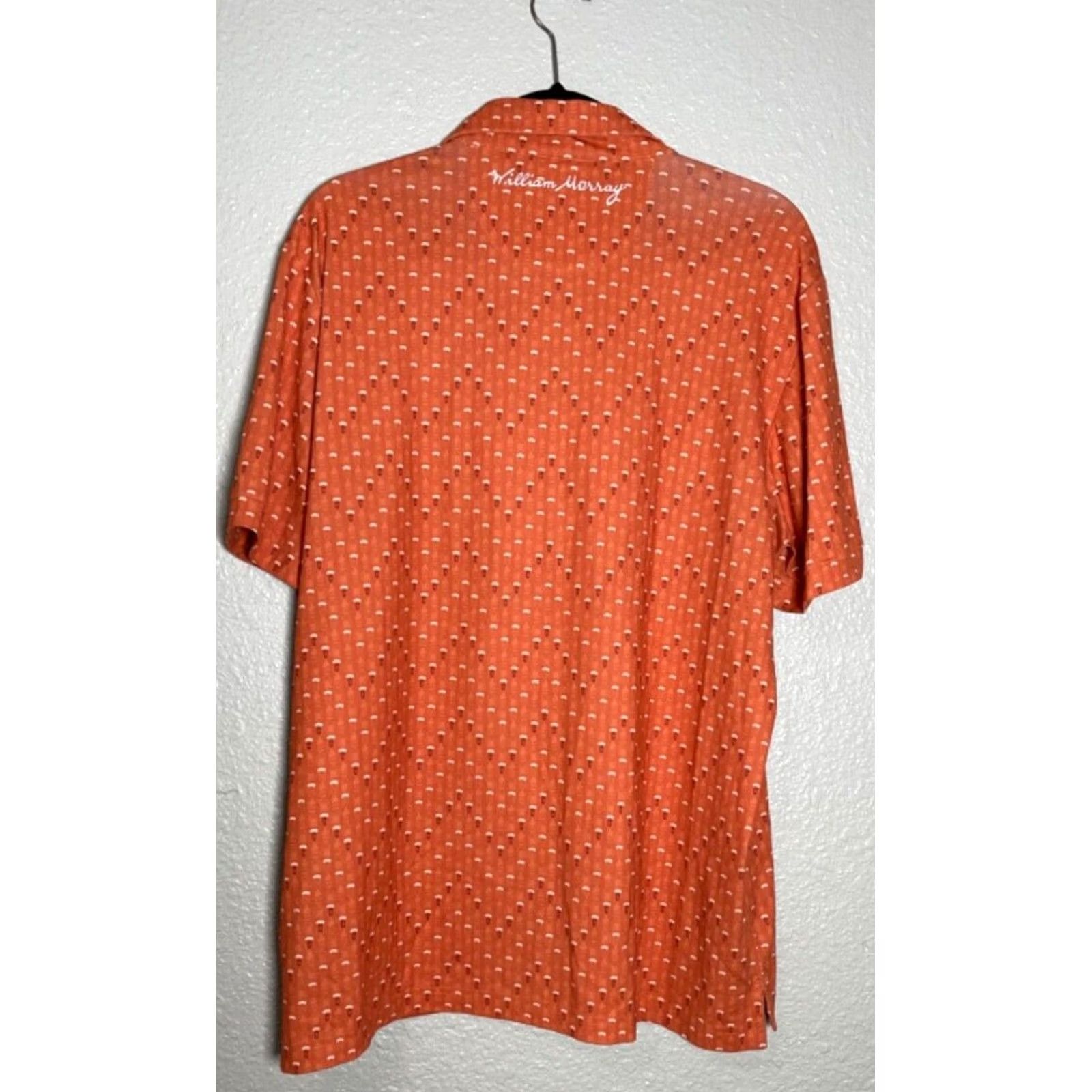 Vintage William Murray Golf Shirt Mens Large Orange AOP Graphic Print Beer Golf Outdoors - Polo Short Sleeve Size US L / EU 52-54 / 3 - 3 Thumbnail
