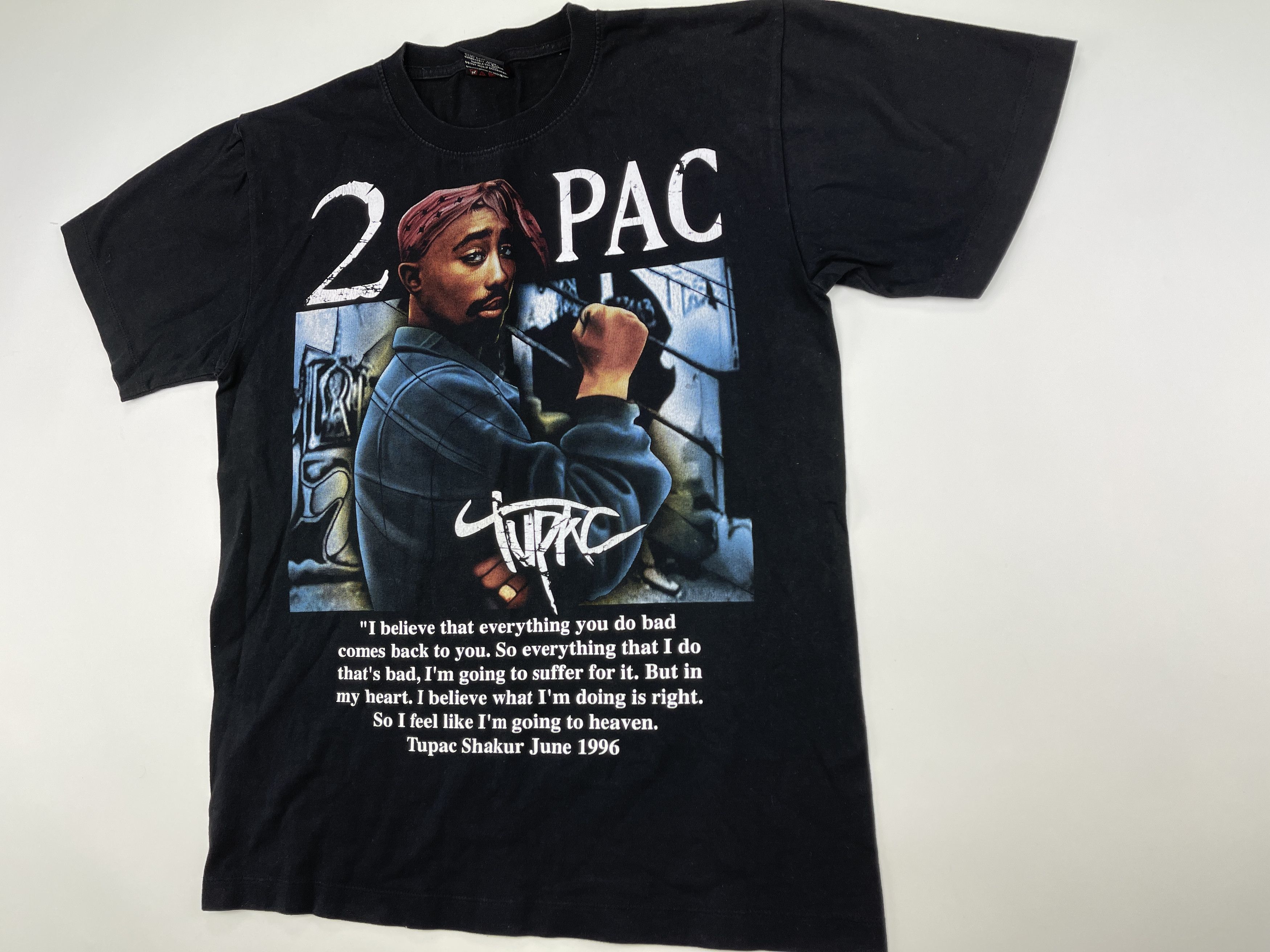 Rap Tees × Vintage 2Pac t-shirt, Tupac shirt, Makaveli shirt, 90s hip hop M Size US M / EU 48-50 / 2 - 3 Thumbnail