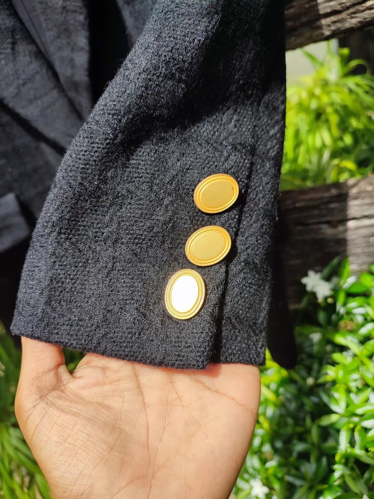 Christian Dior Monsieur Christian Dior Black Textured Wool Blazer – Classic Tailored Size M / US 6-8 / IT 42-44 - 8 Thumbnail