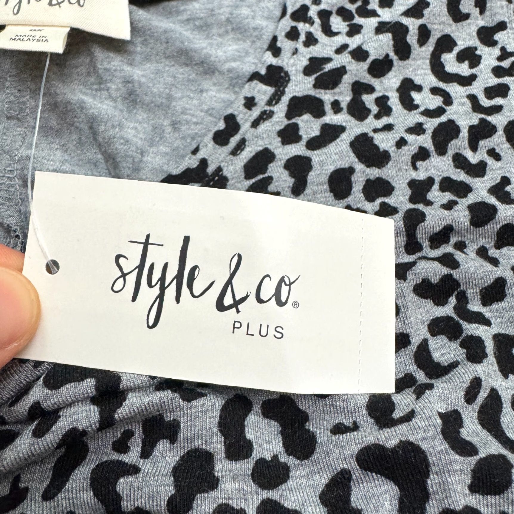 Vintage Style&co. Leopard Print A-Line Tank Dress Womens Plus 0X Gray Black Stretch NWT Size XL / US 12-14 / IT 48-50 - 5 Thumbnail