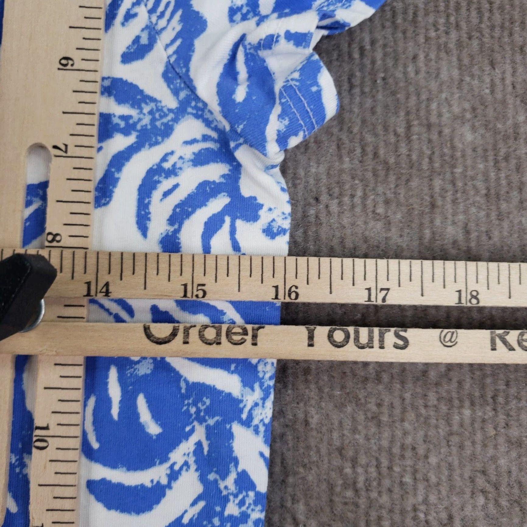 Lilly Pulitzer VINTAGE Lilly Pulitzer Marlowe Dress Womens XS Blue Geometric Casual Cap Sleeve Shift T-Shirt Dress Size XS / US 0-2 / IT 36-38 - 3 Thumbnail