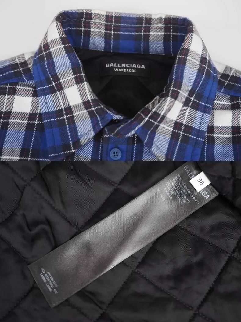 Balenciaga Balenciaga size 38 Blue Plaid Cotton Shirt Jacket Size US XS / EU 42 / 0 - 8 Thumbnail