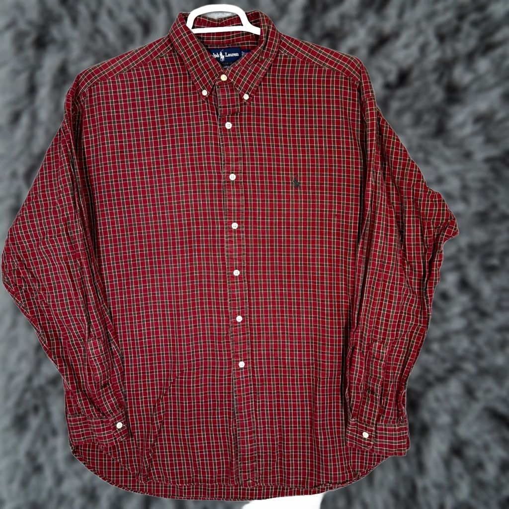 Ralph Lauren Ralph Lauren Blair Button-Down Flannel Shirt Men’s XL Red Plaid 100% Cotton Button Front Vintage No Size US XL / EU 56 / 4 - 1 Thumbnail