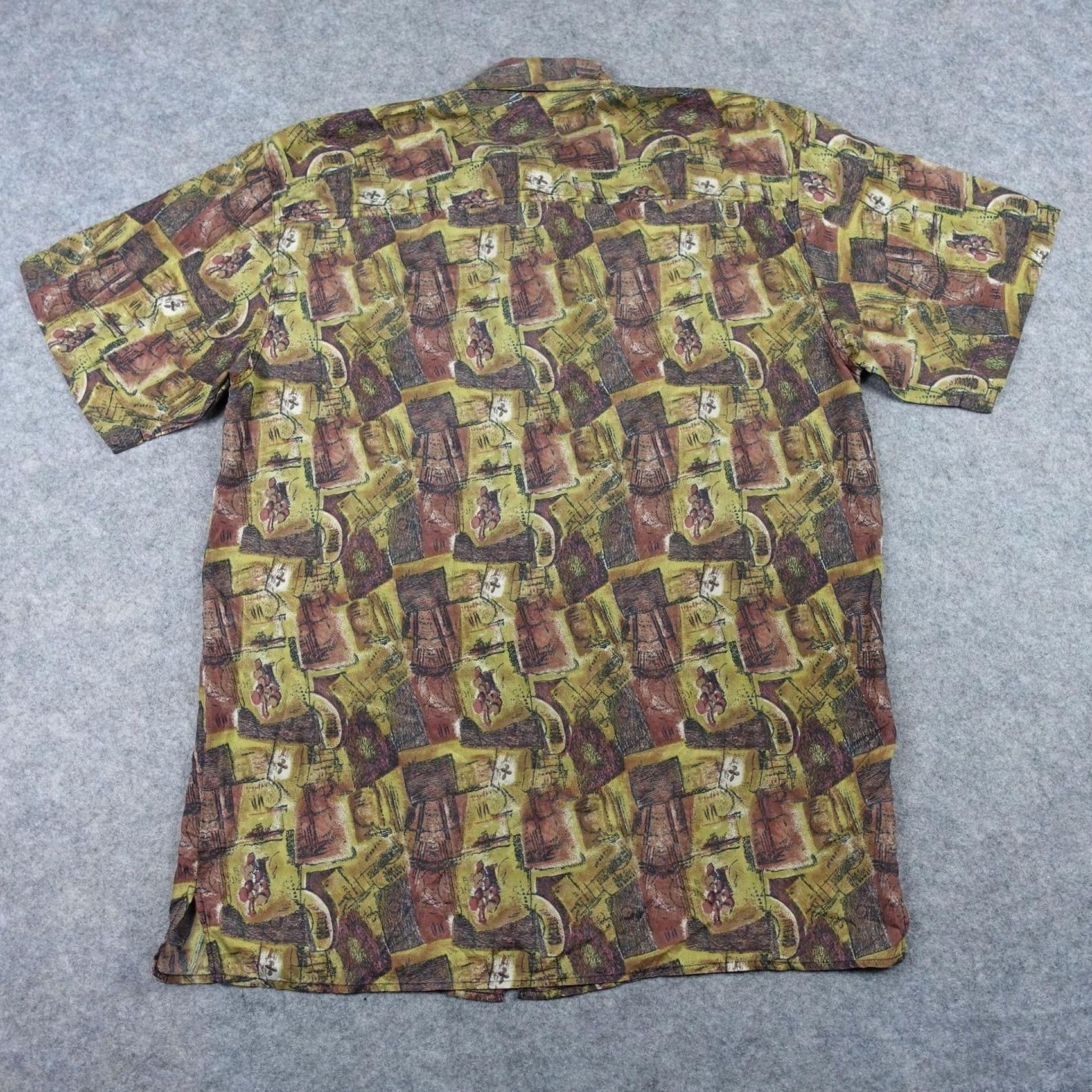 Vintage VINTAGE Robert Stock Shirt Mens M Brown Silk Button Up Short Sleeve Size US M / EU 48-50 / 2 - 6 Thumbnail