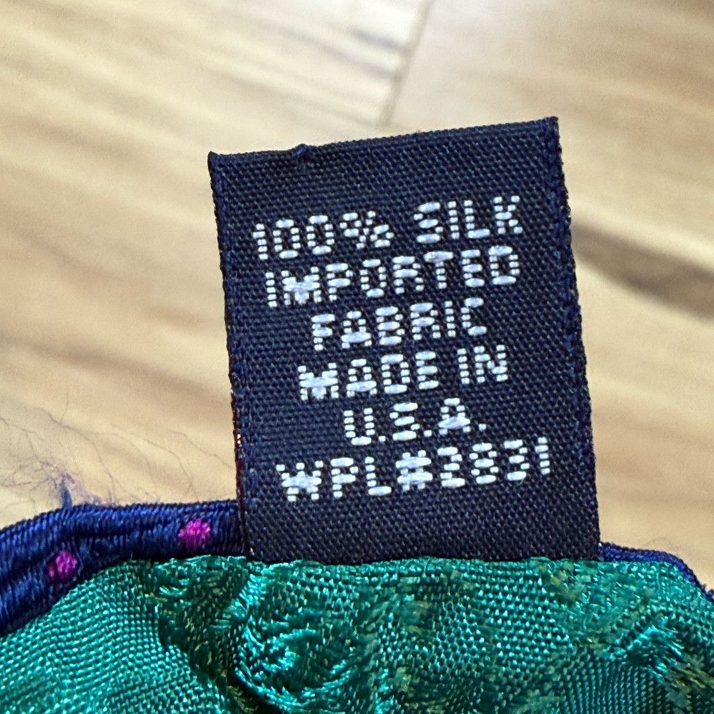 Tommy Hilfiger Tommy Hilfiger Navy Pink Plaid Silk Tie Made in USA 3.25” Size 26 - 4 Thumbnail