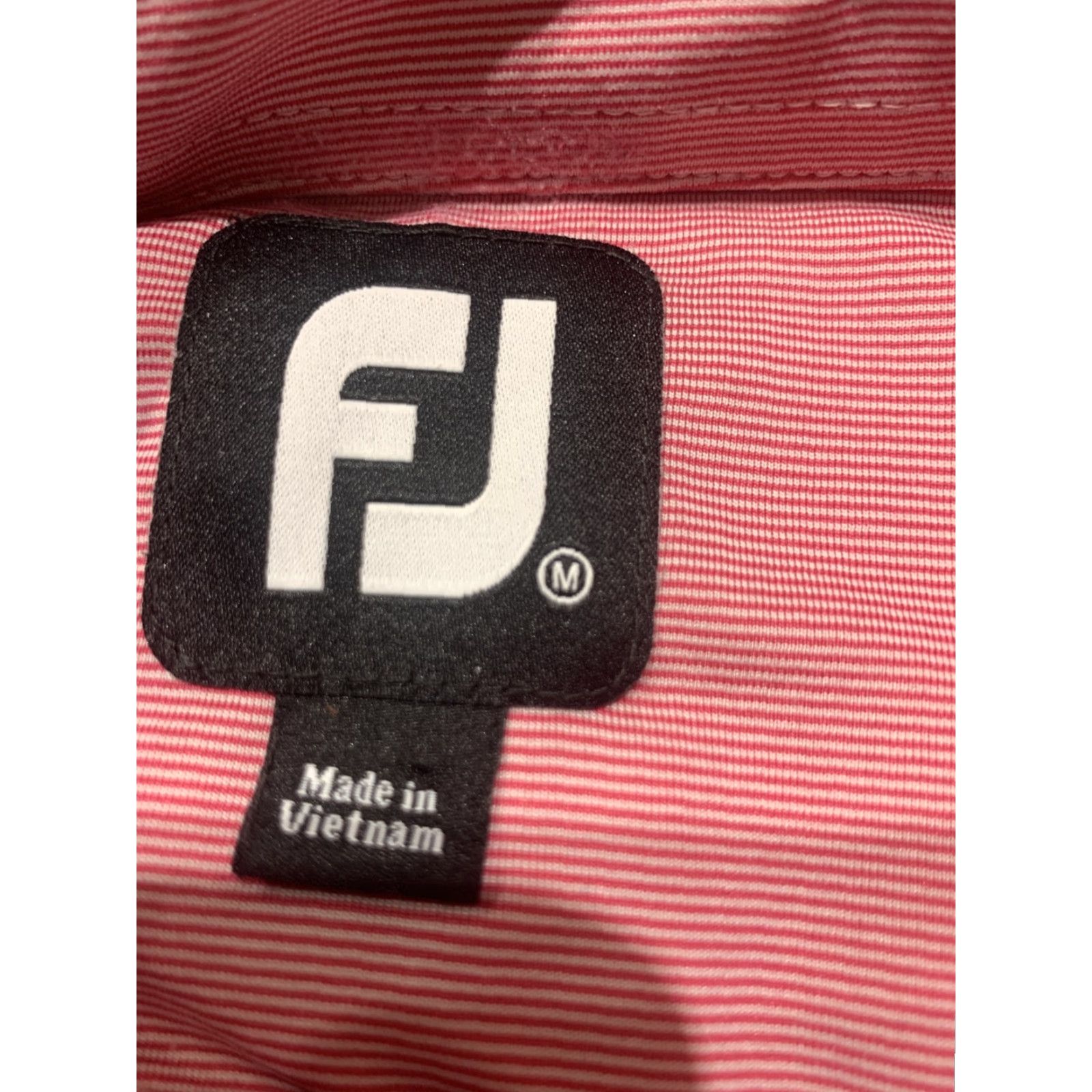 Footjoy FootJoy Performance Golf Polo Shirt Mens Medium Pink Striped Activewear Size US M / EU 48-50 / 2 - 6 Thumbnail