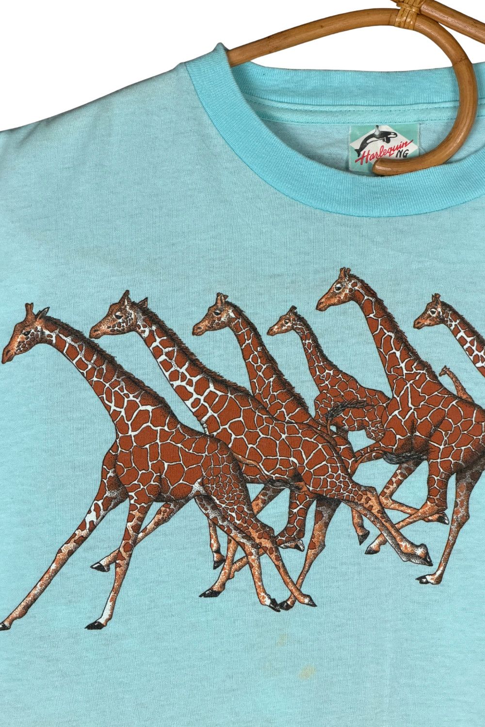 Vintage 1982 Harlequin NG Giraffe Tee - Double Sided Size US L / EU 52-54 / 3 - 5 Thumbnail