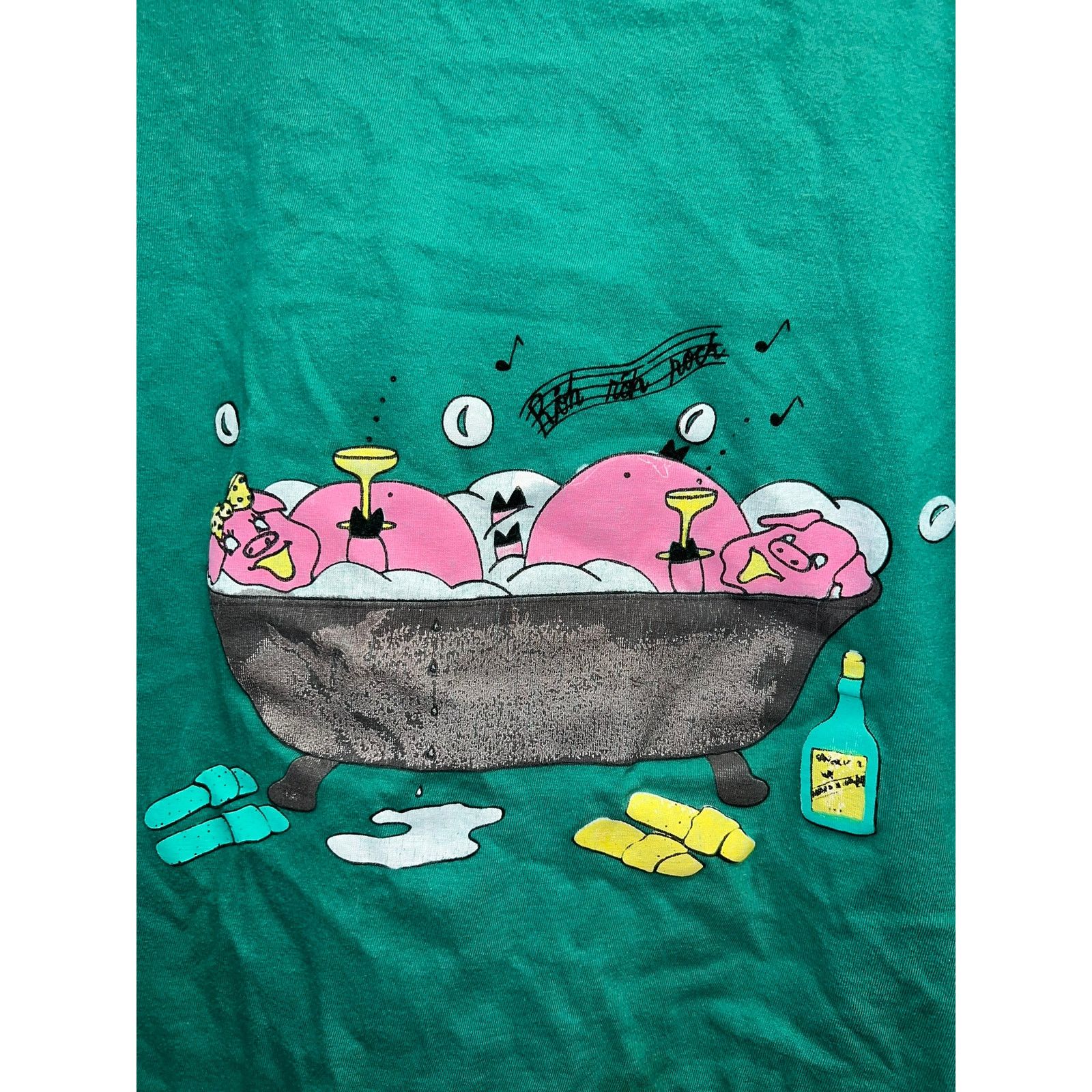 Vintage Womens Vintage Pig Shirt Cartoon Rock Pigs Animal Tee 90s XL Size XL / US 12-14 / IT 48-50 - 2 Thumbnail