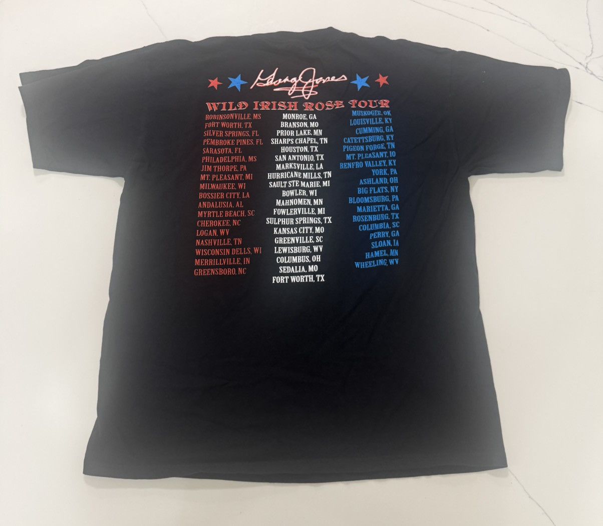 Tultex 🔥 Vintage George Jones Wild Irish Rose Tour T-Shirt Size US XL / EU 56 / 4 - 2 Thumbnail