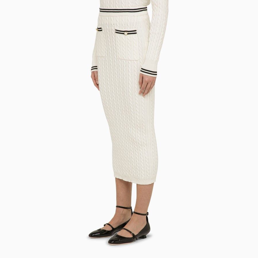 Alessandra Rich o1d2blof0724 Midi Skirts in White Size 28" / US 6 / IT 42 - 3 Thumbnail