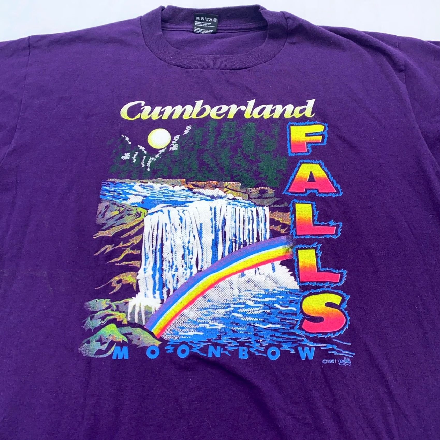 Vintage VINTAGE 90s CUMBERLAND FALLS T-Shirt XL Purple RAINBOW kentucky nature Mens Size US XL / EU 56 / 4 - 2 Thumbnail