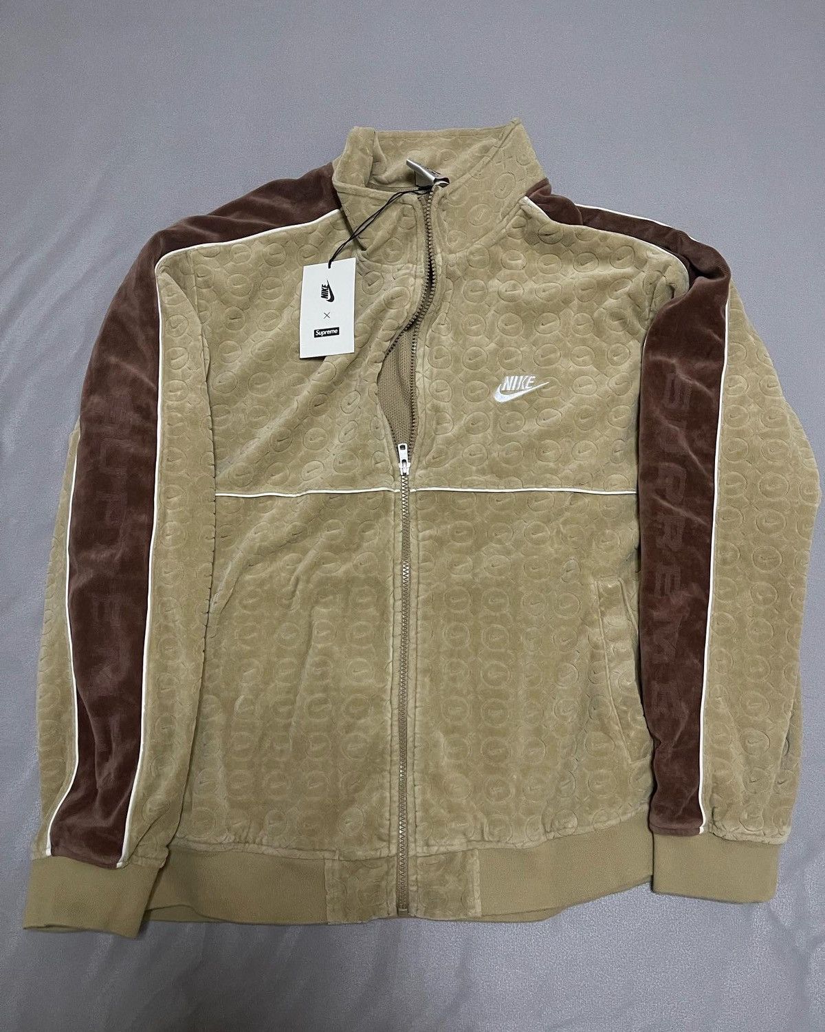 Supreme Supreme nike velour Track Jacket tan dswt | Grailed