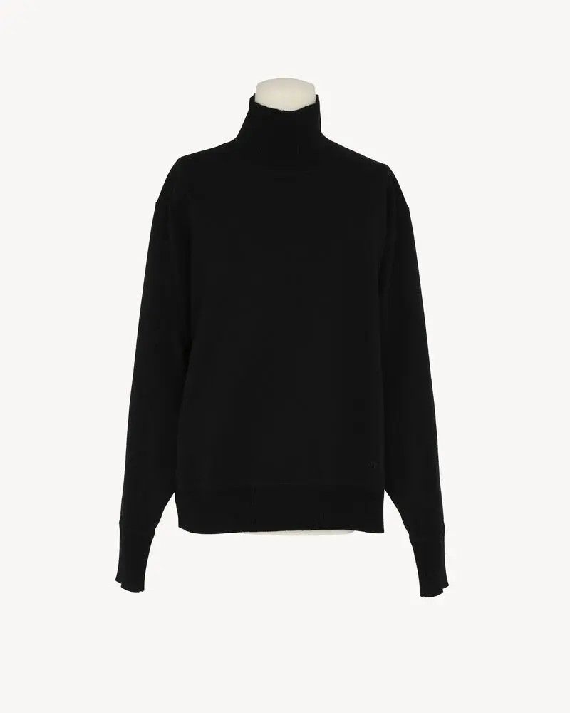 Saint Laurent Paris oc11z1225 813764 Sweater in Cashmere And Silk in Noir Size US XXL / EU 58 / 5 - 1 Thumbnail