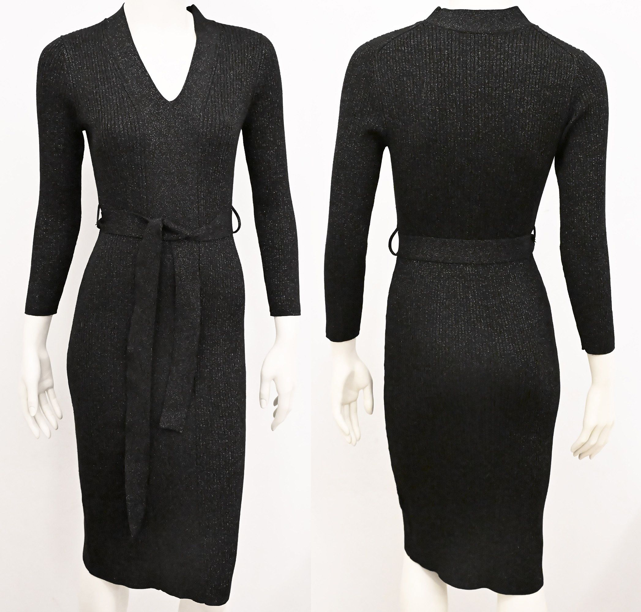 DKNY DKNY ribbed knit bodycon knitted midi dress black Size S / US 4 / IT 40 - 3 Thumbnail
