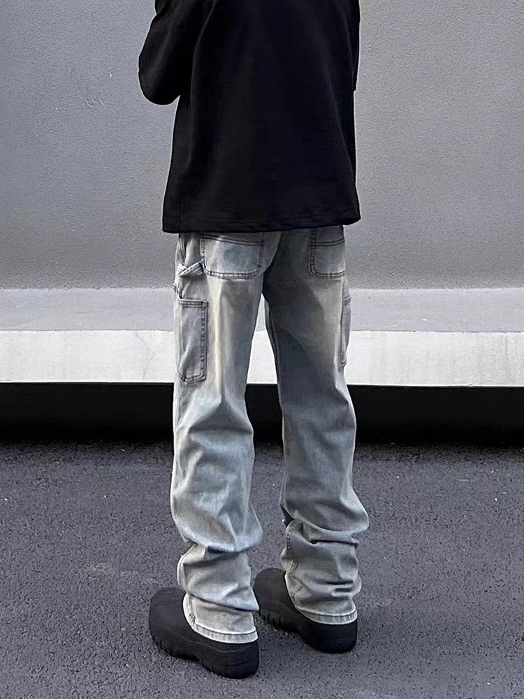 Japanese Brand × Jean Retro street wash straight wide leg jeans Size US 32 / EU 48 - 3 Thumbnail