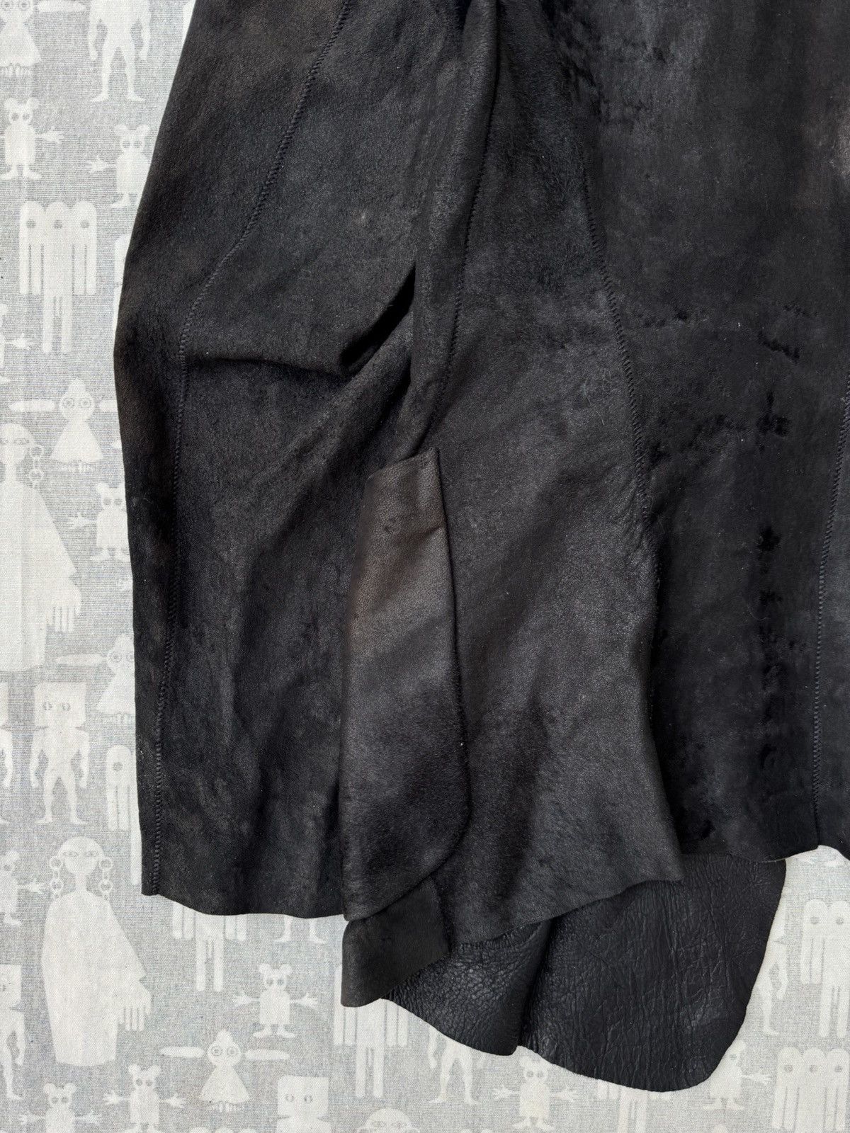 Ann Demeulemeester Ann Demeulemeester AW02 Textured Leather Opened Tie Jacket Size US XS / EU 42 / 0 - 11 Thumbnail