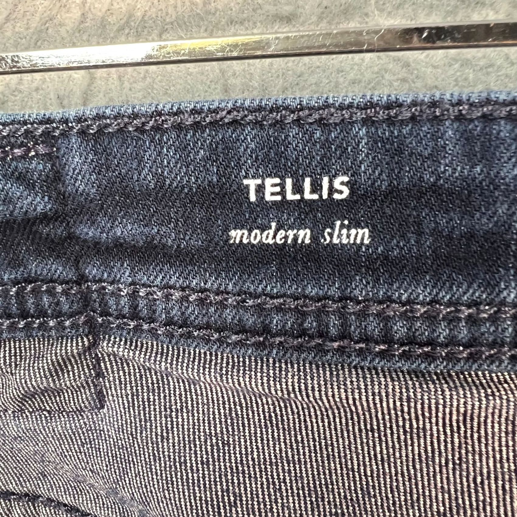 Vintage AG Adriano Goldschmied Tellis Slim Jeans Dark Wash Denim 33 Mens Size 33 Blue 5-Pocket Straight Rise Mid Vintage No Size US 33 - 5 Thumbnail