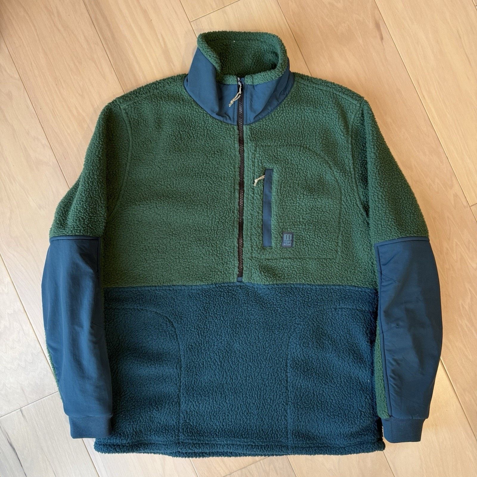 Topo Designs Topo Designs Mountain Fleece Pullover Large Green 1/2 Zip Size US L / EU 52-54 / 3 - 2 Thumbnail
