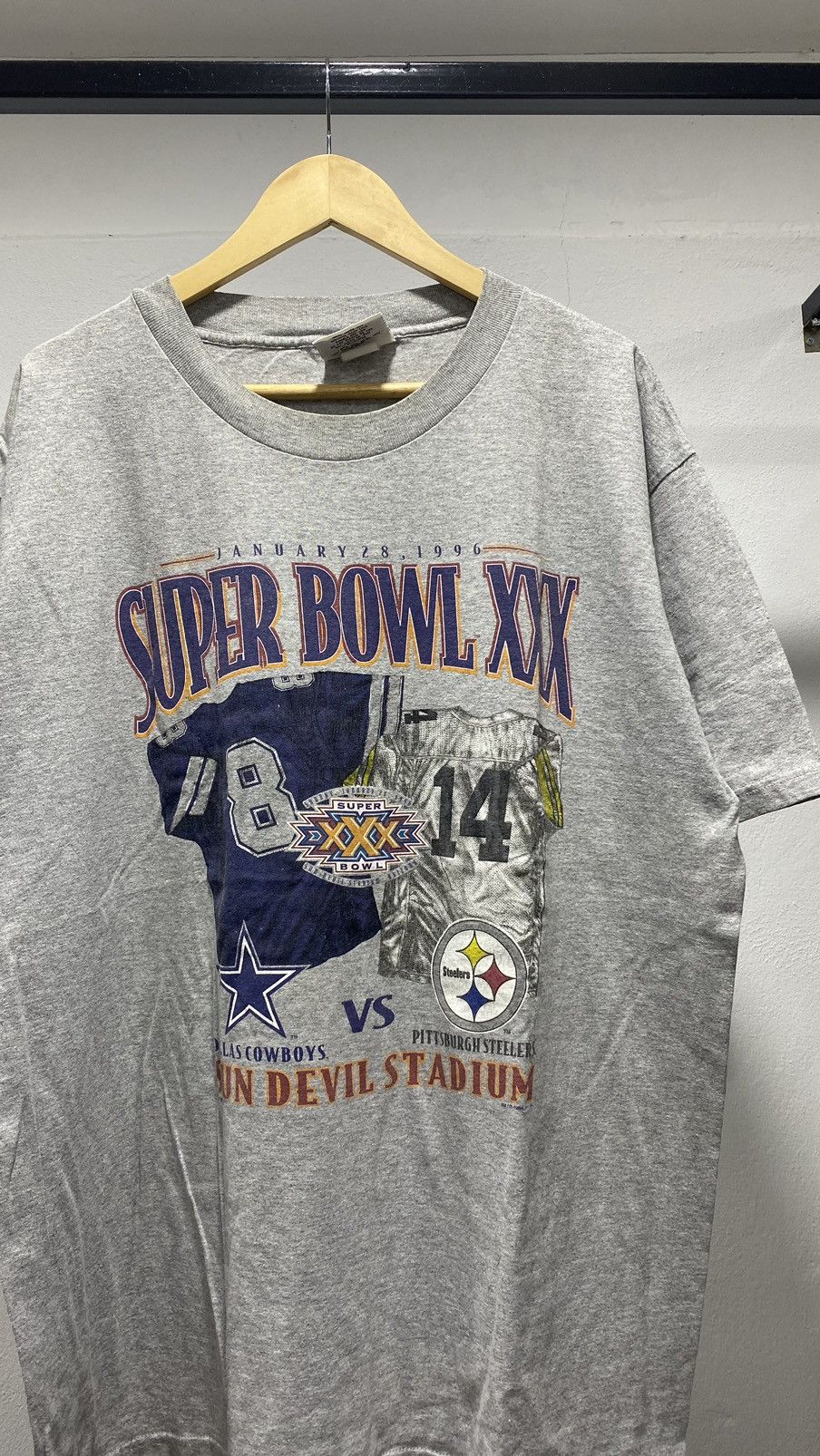 NFL × Vintage 💥Rare NFL 1996 Nutmeg Cowboys vs Steelers 90s Size US XL / EU 56 / 4 - 3 Thumbnail