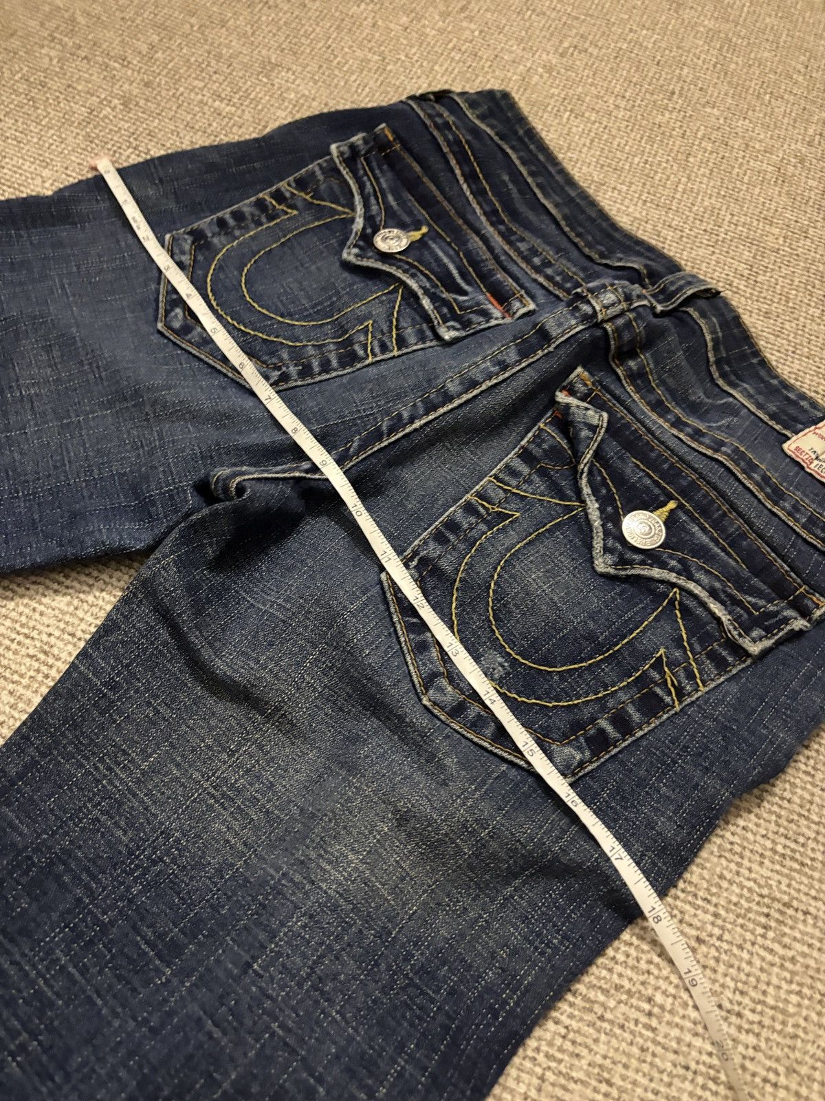 True Religion Y2K Distressed True Religion Flare Bootcut Denim Jeans Size 31" - 15 Thumbnail