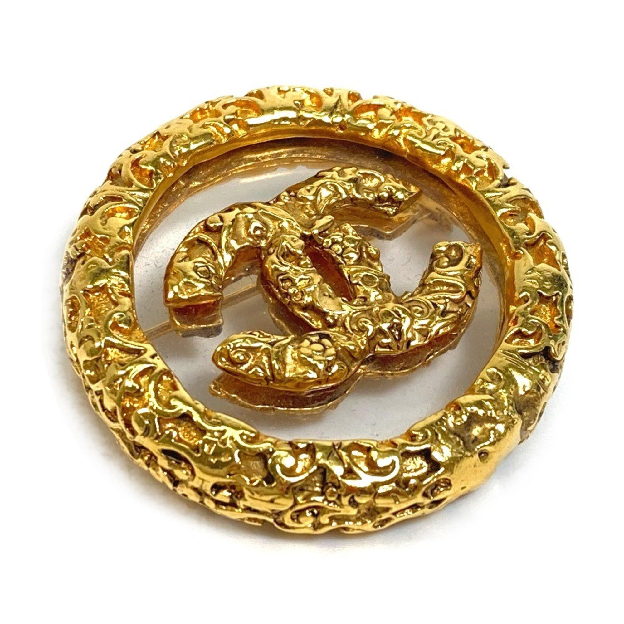 Chanel Chanel CC Mark Circle type Round type Brooch Gold Size ONE SIZE - 1 Thumbnail