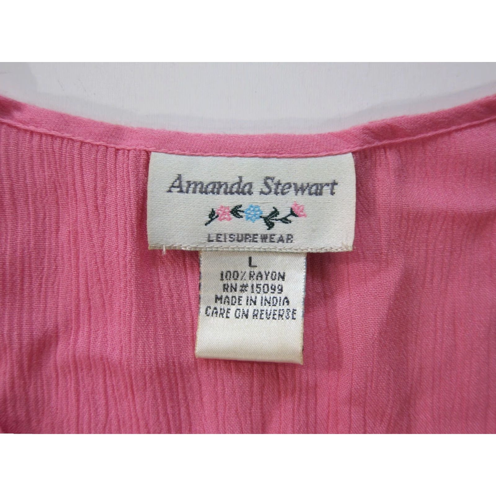 Vintage Amanda Stewart 100% Rayon Pink Ombre Short Sleeve Maxi Dress Women Large Size 36" / US 14 / IT 50 - 3 Thumbnail
