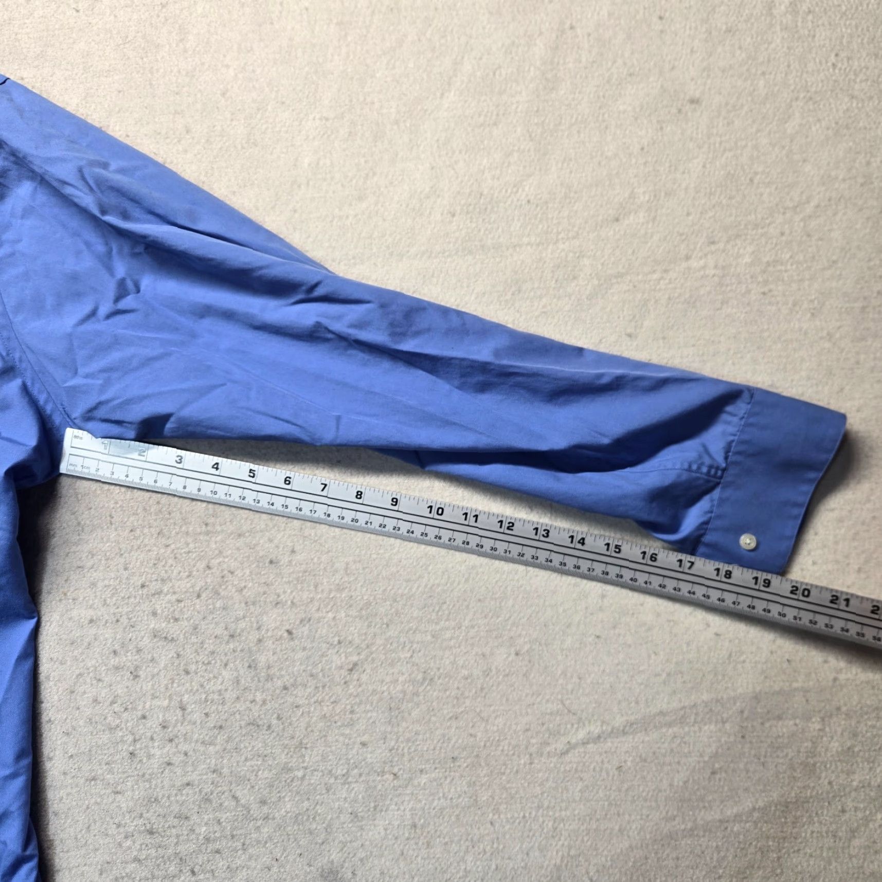 Vintage Covington Shirt Men M 15-15.5 Blue Long Sleeve Pocket Button-Up Classic Cotton Solid 90s vibe? Size 40R - 4 Thumbnail