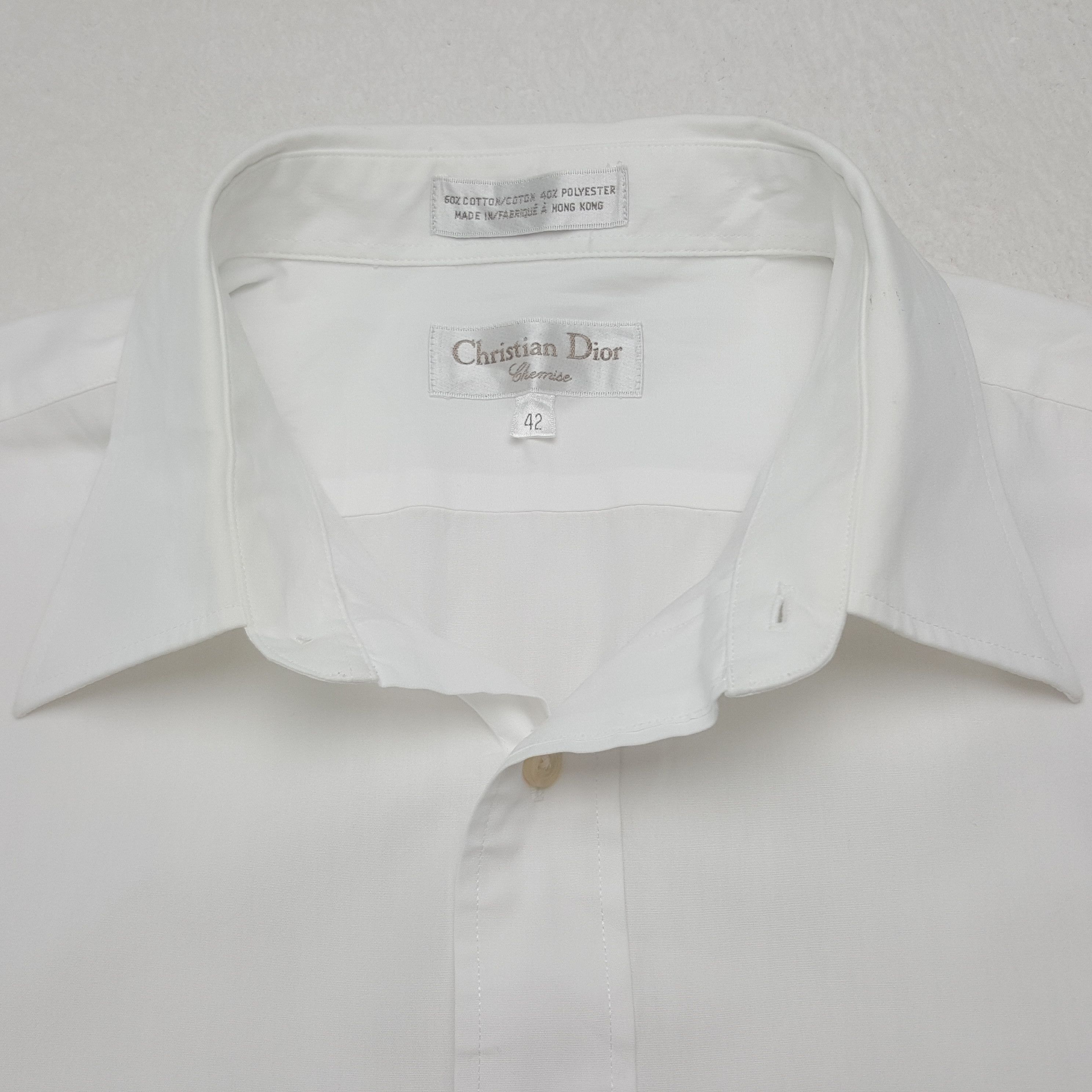 Christian Dior Monsieur Vintage Christian Dior Plain White Button Up Shirt Size US L / EU 52-54 / 3 - 4 Thumbnail