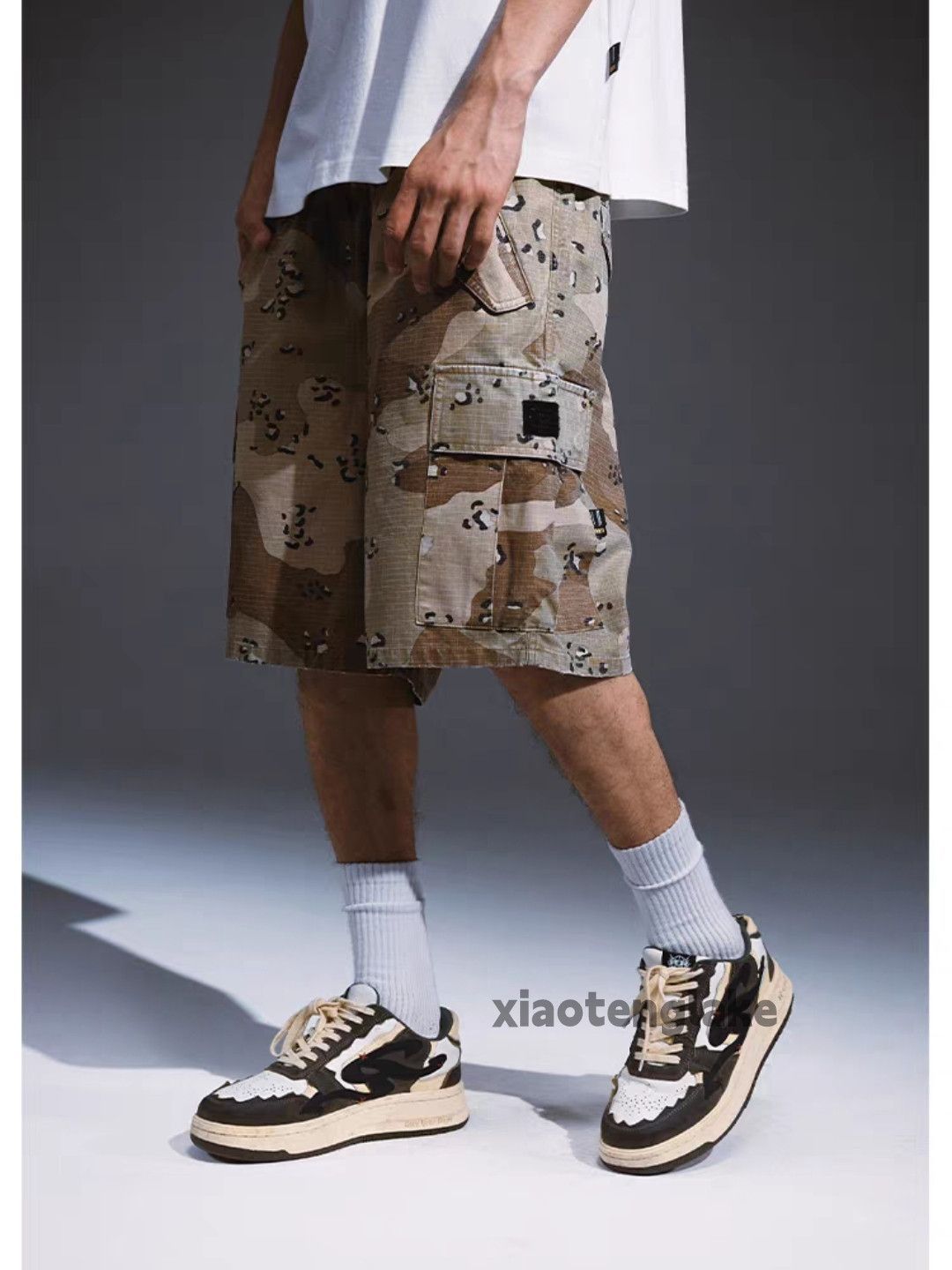Vintage zx supreme offwhite Stussy style loose camo cargo shorts Size US 28 / EU 44 - 1 Thumbnail