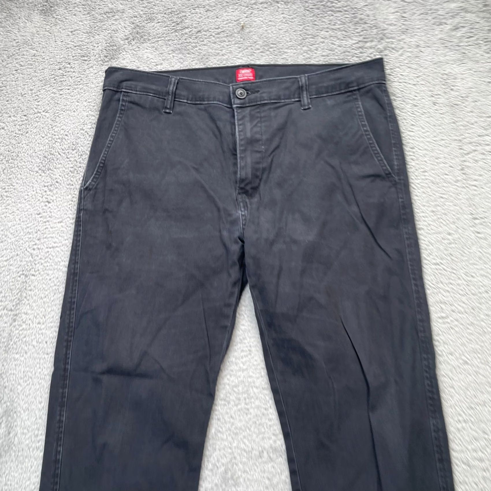 Levi's Levi's Pants Mens Large Black Chino Logo Cotton Stretch Standard Tapered Leg XX Size US 33 - 2 Thumbnail