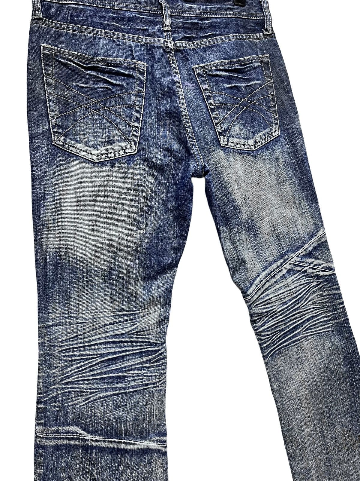 Japanese Brand PUNK FLARE🔥Vtg EDGE X RUPERT Distressed Blue Spliced Denim Size US 32 / EU 48 - 10 Thumbnail