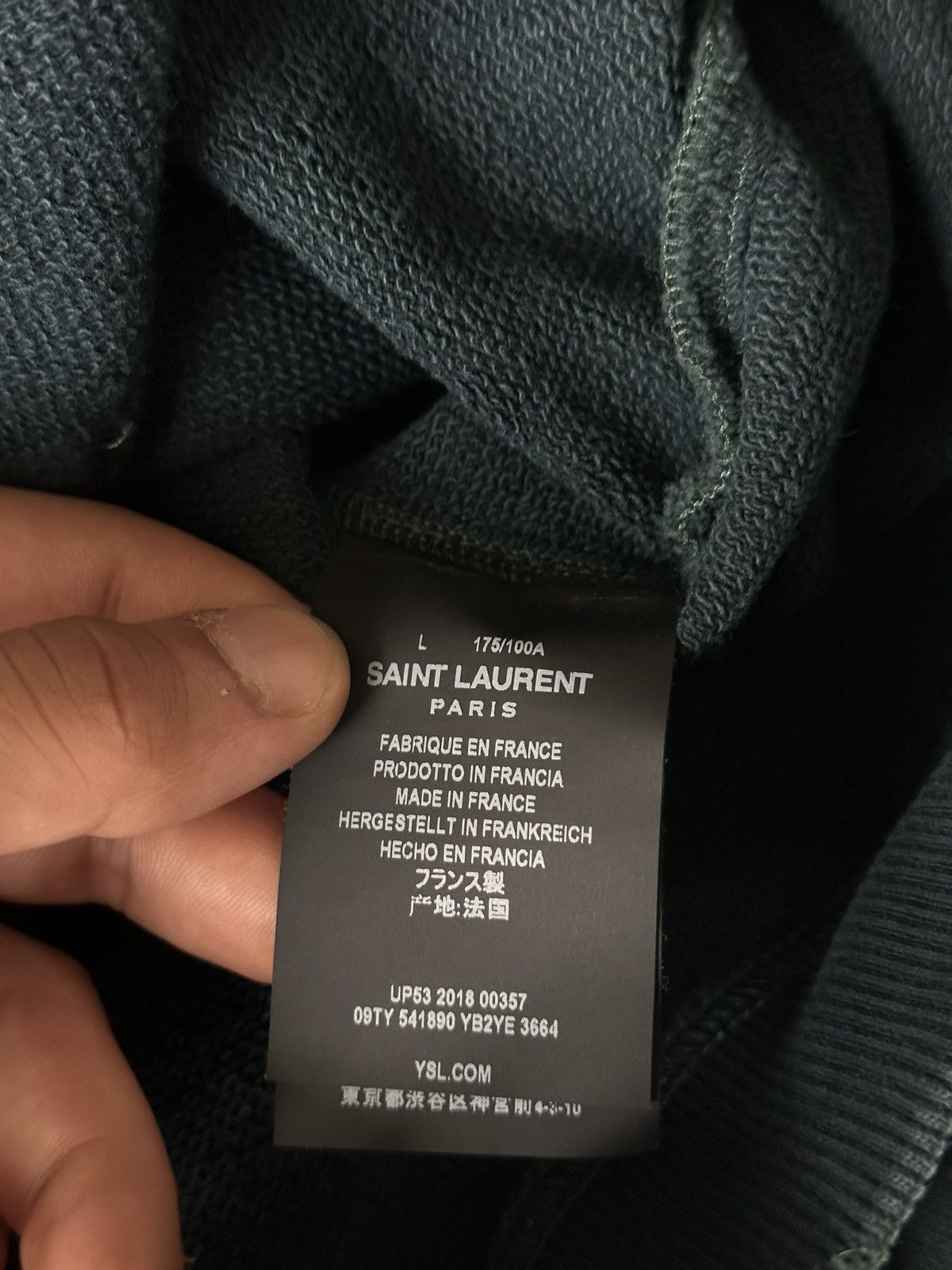 Saint Laurent Paris Saint Laurent Rive Gauche Hoodie in Dark Green Size US L / EU 52-54 / 3 - 6 Thumbnail