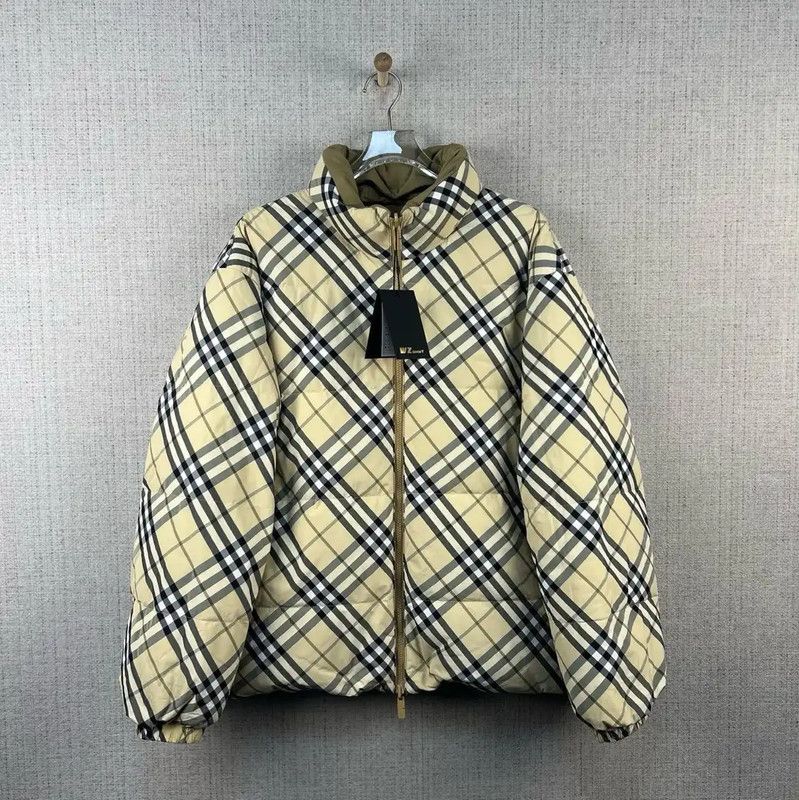 Burberry Burberry Yellow Cotton Check Puffer Jacket Size US XXL / EU 58 / 5 - 1 Thumbnail