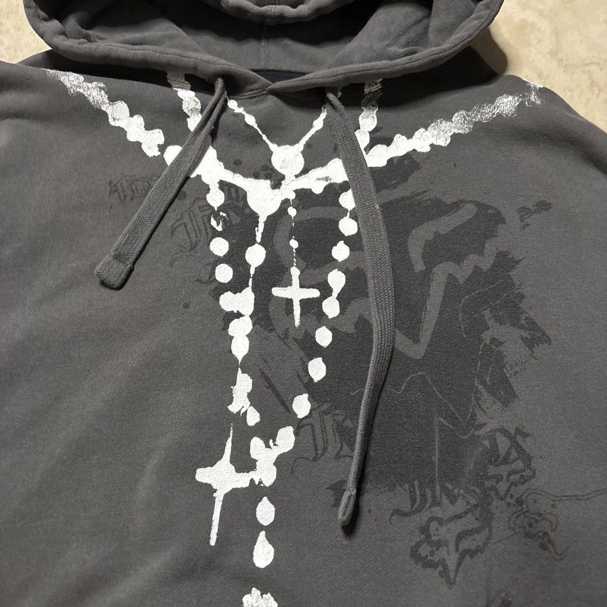 Other 2000s fox racing custom rosary print hoodie mens xl Size US XL / EU 56 / 4 - 3 Thumbnail