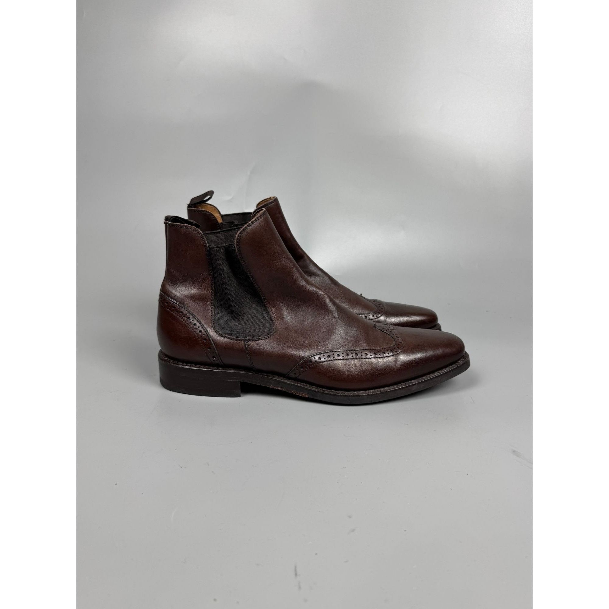 Berwick 1707 Berwick-1707 Brown Leather Square Toe Chelsea Boots (Y1173) Size US 9 / EU 42 - 1 Thumbnail
