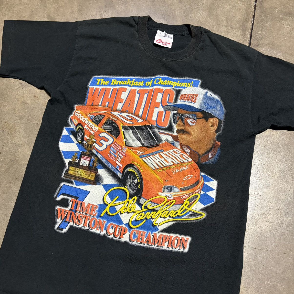 NASCAR Vintage Dale Earnhardt NASCAR T shirt Wheaties Racing 90s Size US L / EU 52-54 / 3 - 3 Thumbnail