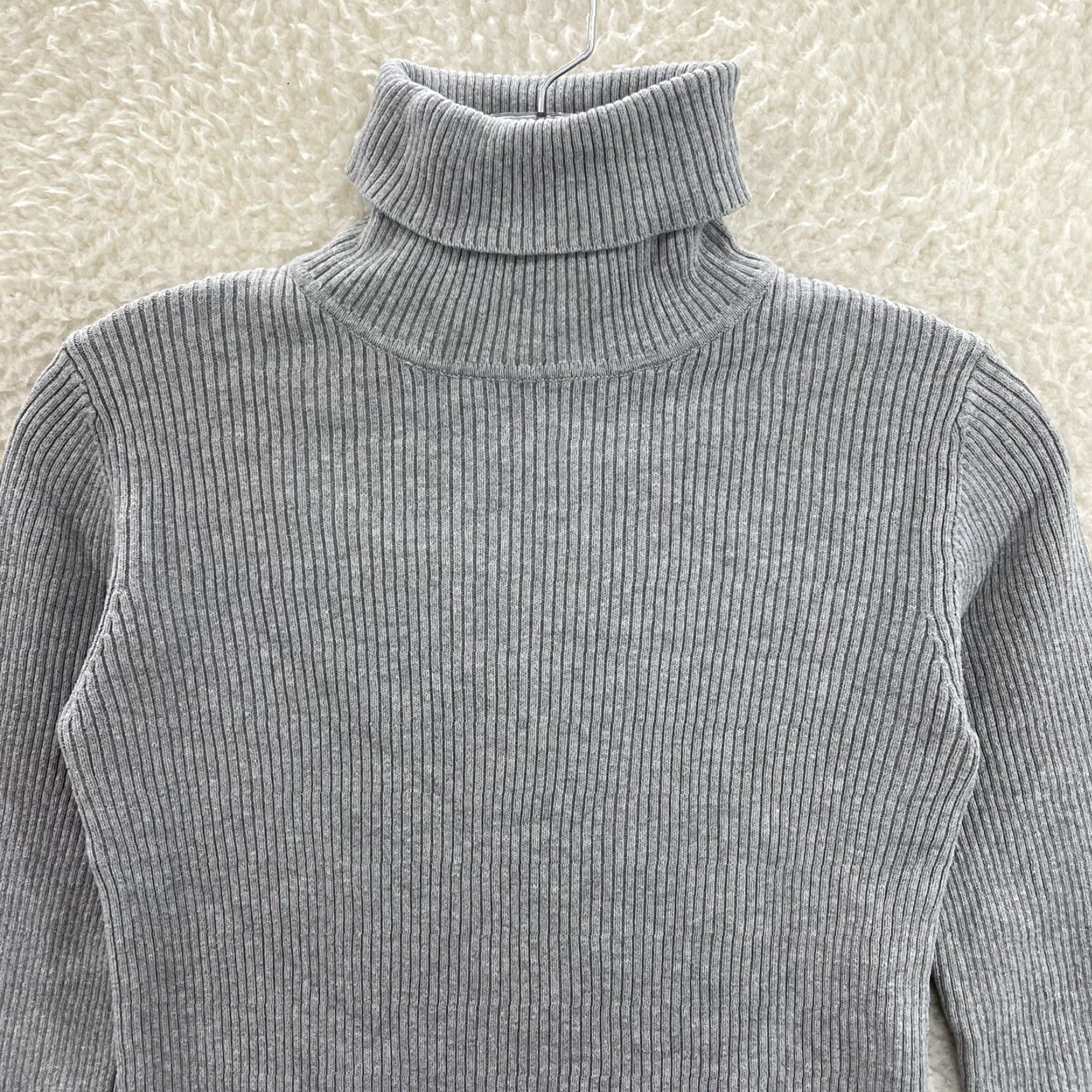 Faded Glory VINTAGE Y2K Turtleneck Sweater Womens Small Grey Rib Knit Pullover Long Sleeve, Faded Glory, Cotton, Grunge - S Size S / US 4 / IT 40 - 3 Thumbnail
