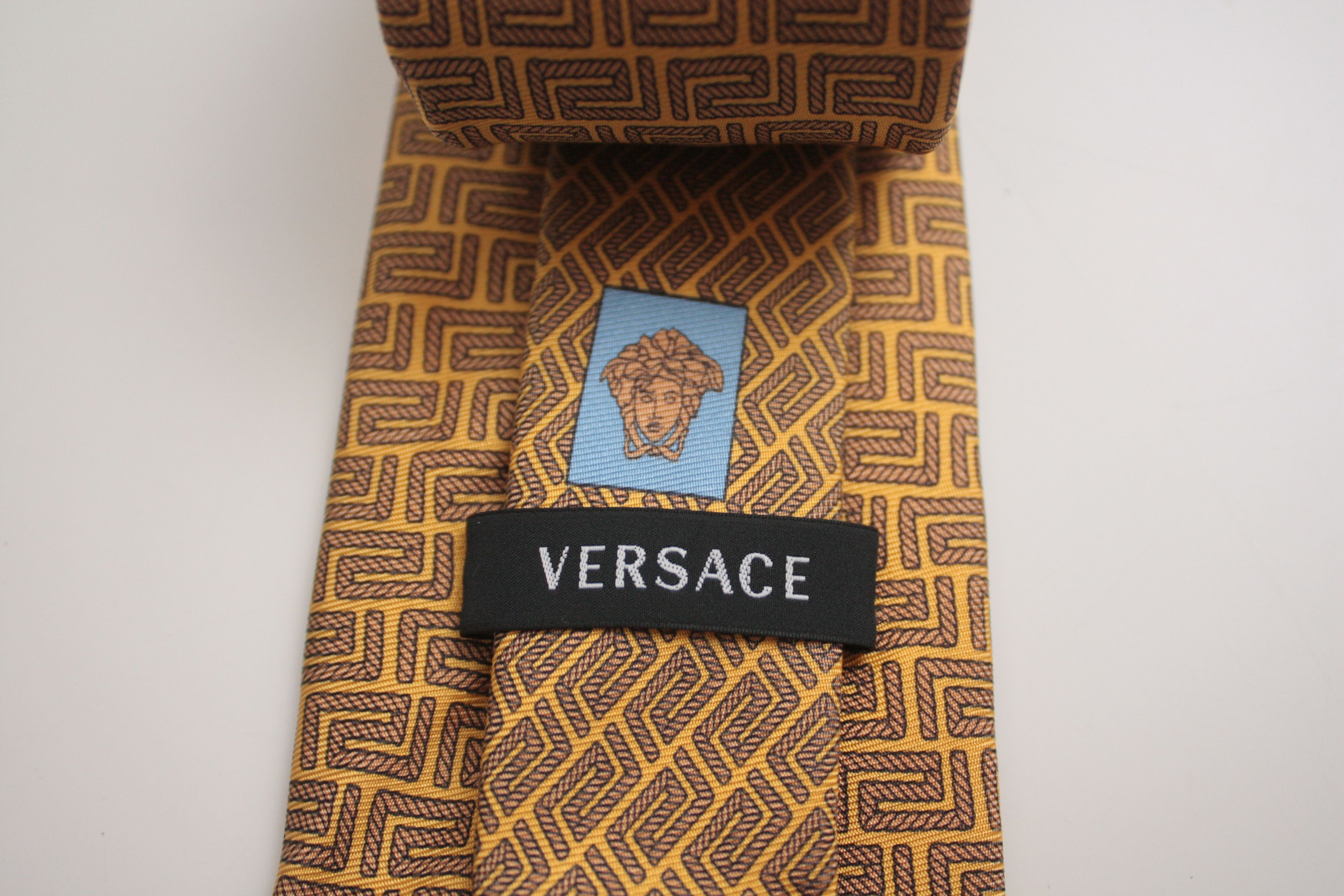 Versace Versace Yellow Silk Tie Made In Italy Size ONE SIZE - 2 Thumbnail