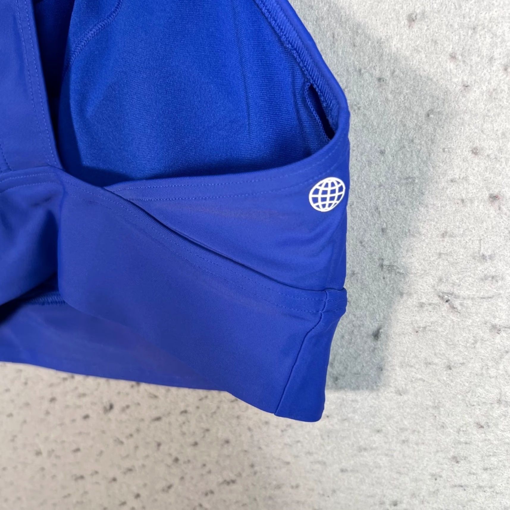Adidas Adidas Sports Bra Shirt Womens Small Blue Racerback Pullover Wireless Full Cup Logo Polyester Elastane Activewear 90s? Size ONE SIZE - 7 Thumbnail