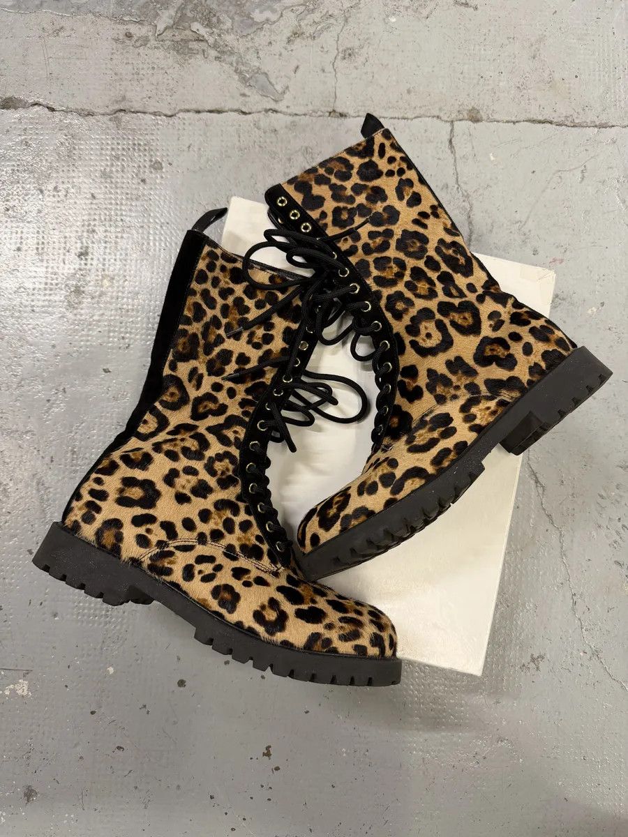 Moschino Moschino Leopard Pony Hair Ankle Boots Size US 9 / EU 42 - 2 Thumbnail