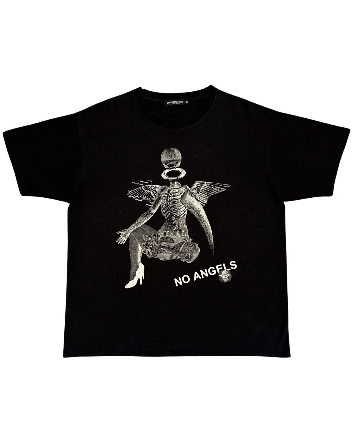 image of Undercover “No Angels” Black Oversized Boxy Tee Size M, Men's