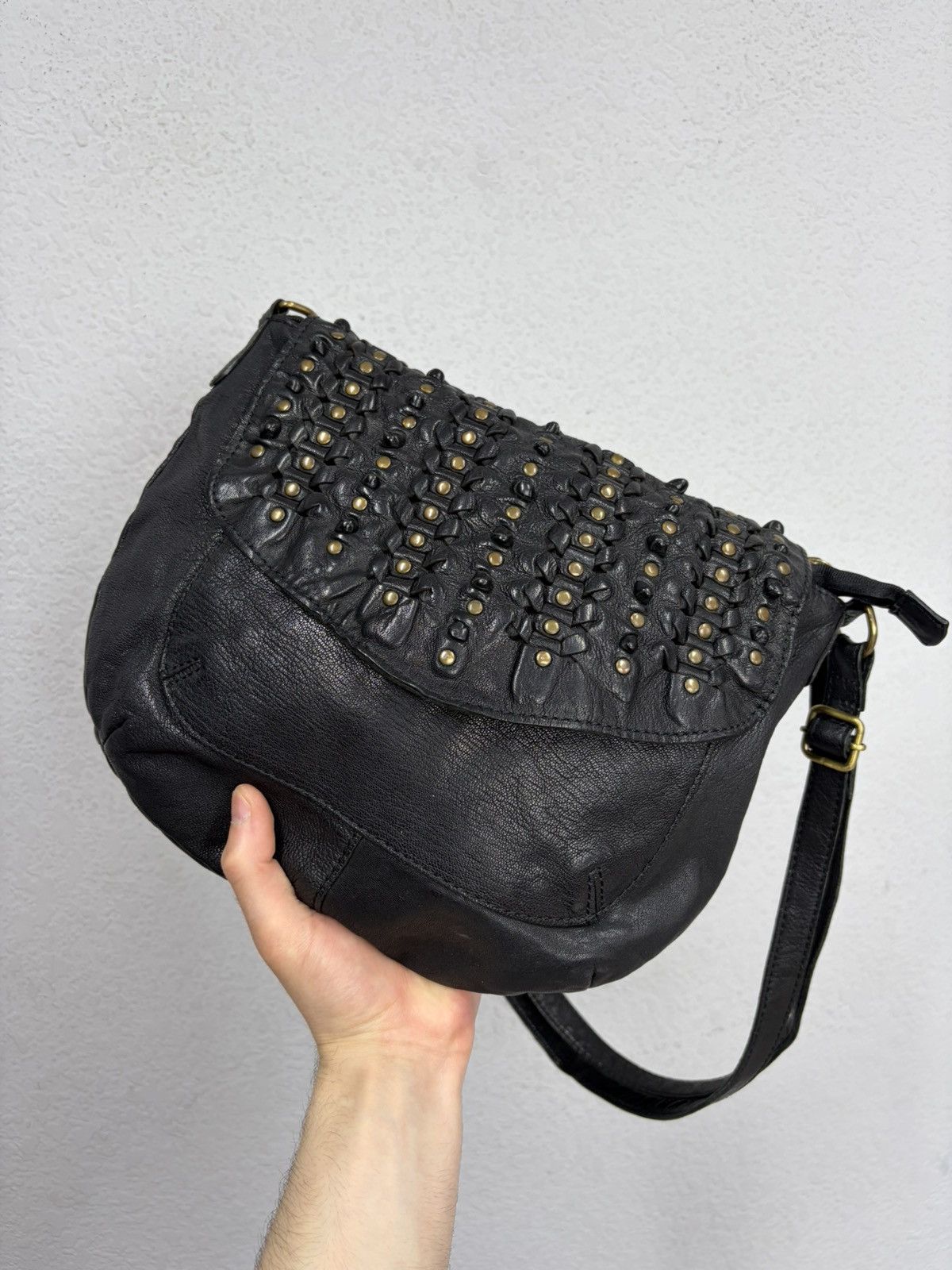 KMRii Vintage Studded Leather Shoulder Bag Y2K Punk Grunge Archive Size ONE SIZE - 13 Thumbnail