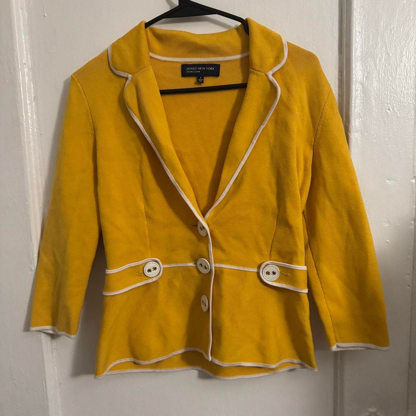 Jones New York Jones New York Yellow Piped Soft Blazer Dark Academia Preppy Size S / US 4 / IT 40 - 8 Thumbnail