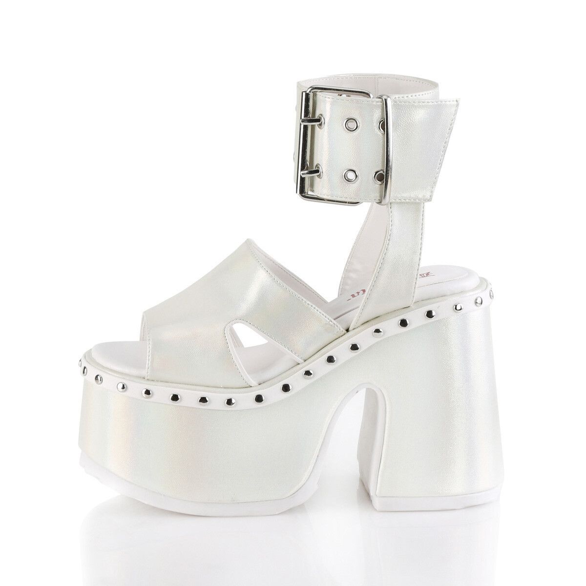 Other DEMONIA Camel 102 Stacked White Pearl Platform Sandals Goth Size US 8 / IT 38 - 8 Thumbnail