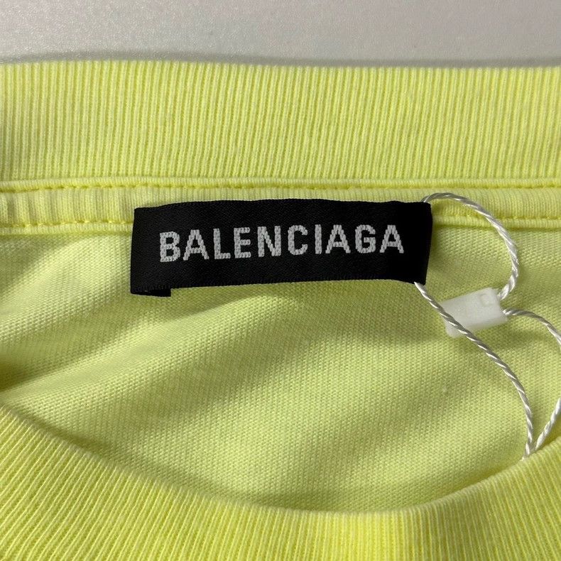 Balenciaga Balenciaga Neon Yellow Wave Short Sleeve Size US XXS / EU 40 - 3 Thumbnail