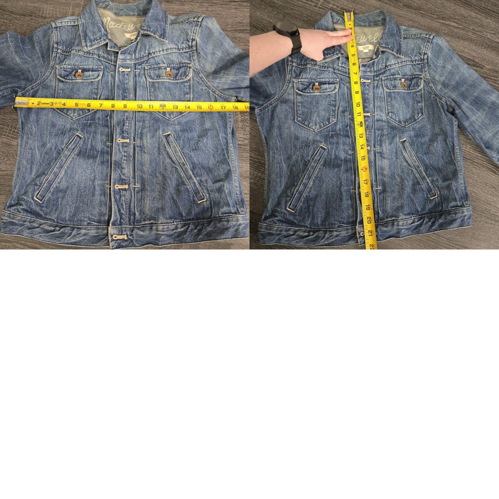 Madewell Madewell Denim Jacket Womens Medium Blue Casual Button-Up Jacket Size 32" / US 10 / IT 46 - 8 Thumbnail