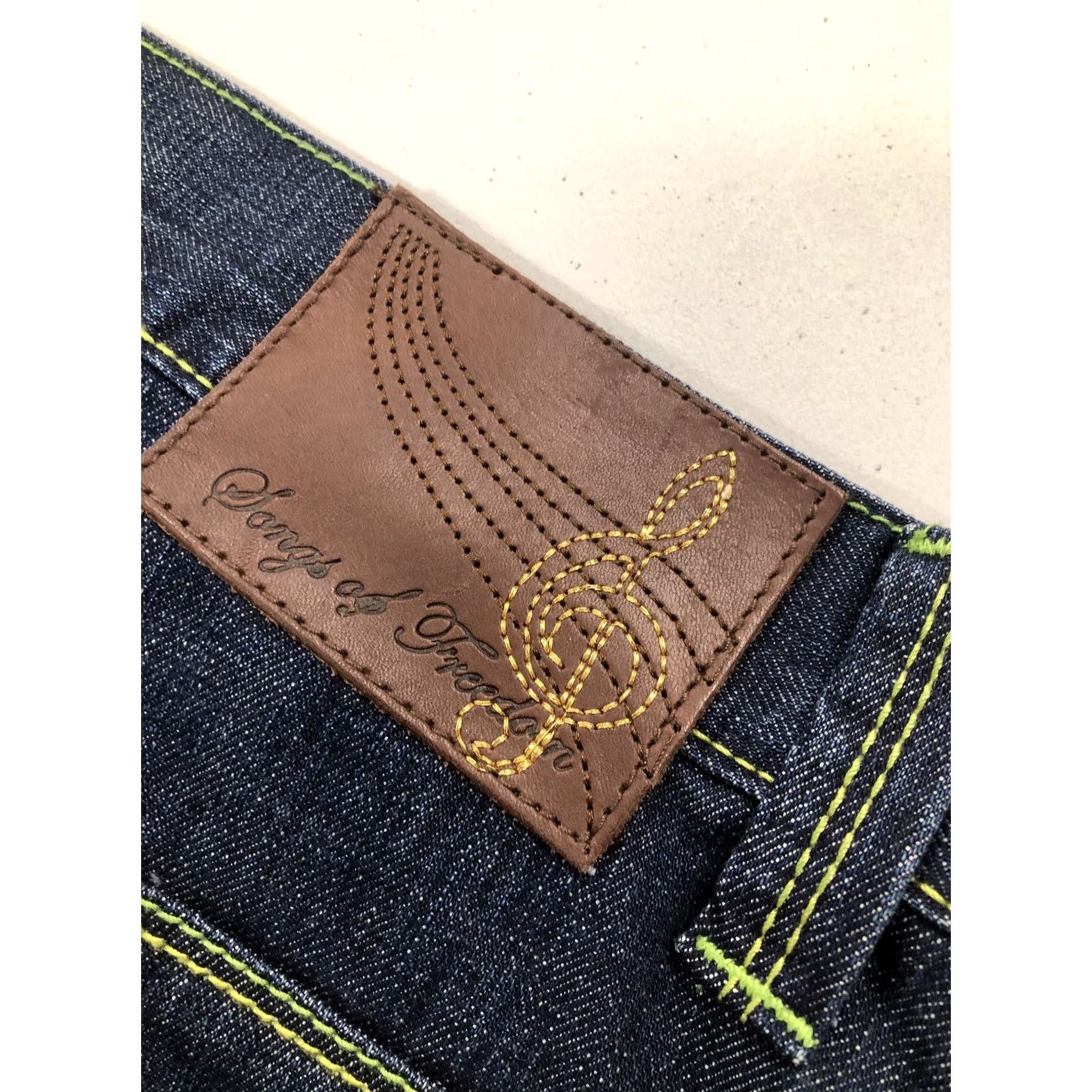 Vintage Songs of Freedom Jeans Men's 38x27.5 Button Fly Embroidered Hip Hop Denim Blue Straight Casual Buckle Bke Size US 38 / EU 54 - 2 Thumbnail