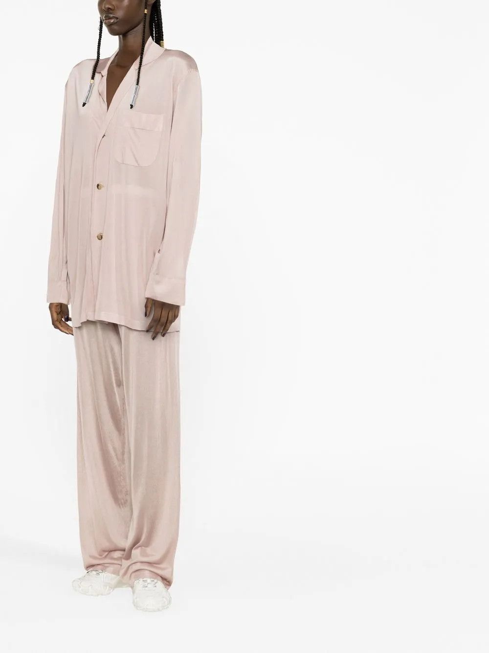 Maison Margiela o1y0625 Oversize Shirt in Light Pink Size S / US 4 / IT 40 - 4 Thumbnail