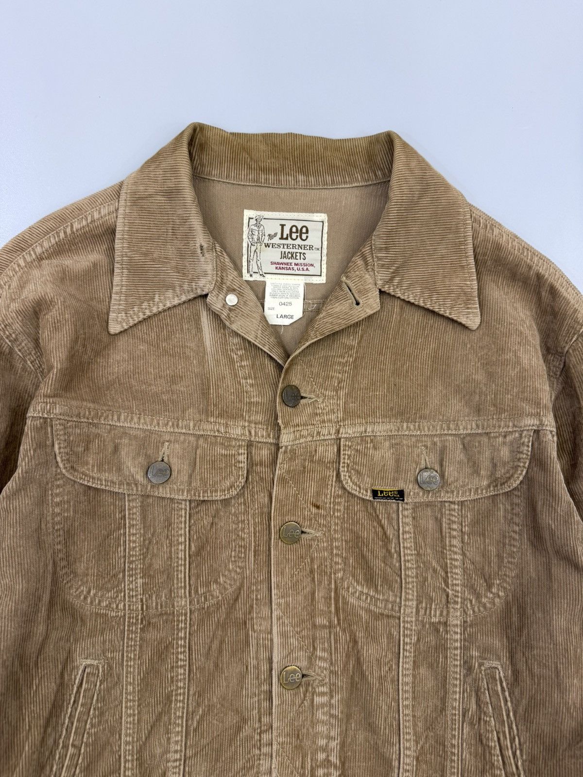Lee Vintage 80s - 90s LEE Westerner Corduroy Brown Jacket Size US L / EU 52-54 / 3 - 2 Thumbnail