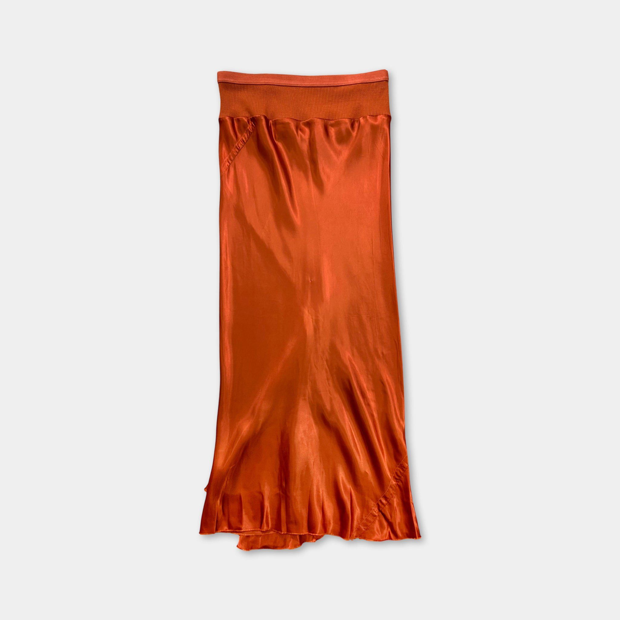 Rick Owens Rick Owens Sisyphus FW18 Orange Silk Tube Skirt Size 29" - 5 Thumbnail
